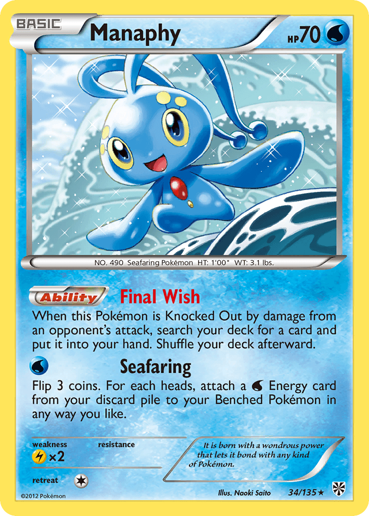 Manaphy printed card