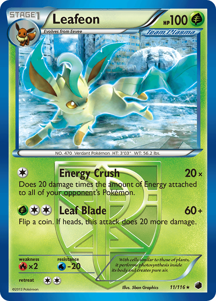 Leafeon printed card