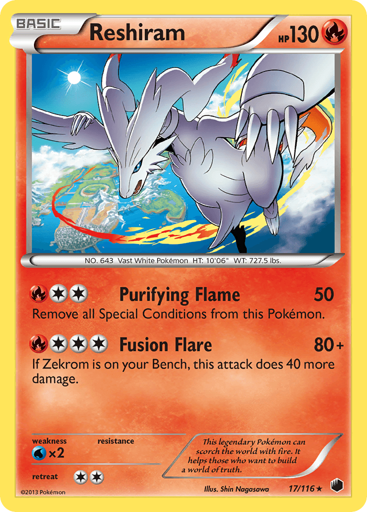 Reshiram printed card