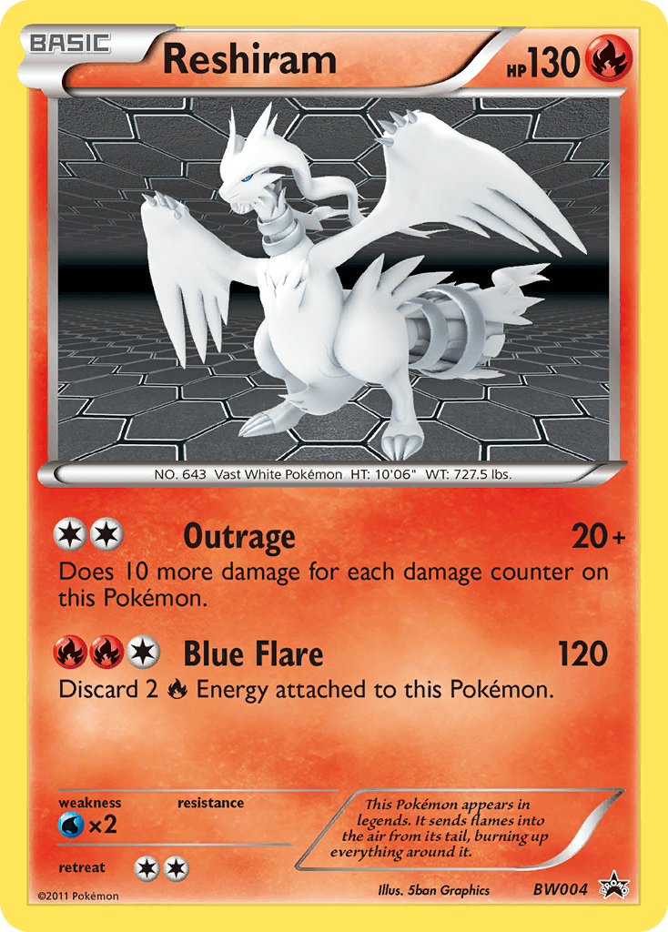 Reshiram printed card