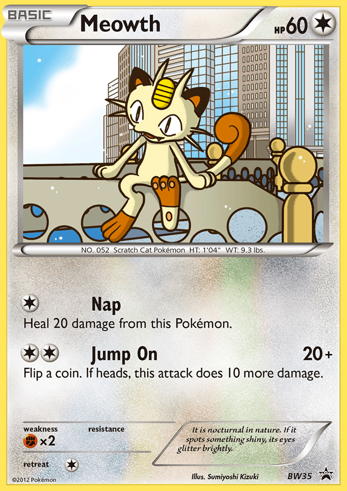Meowth printed card