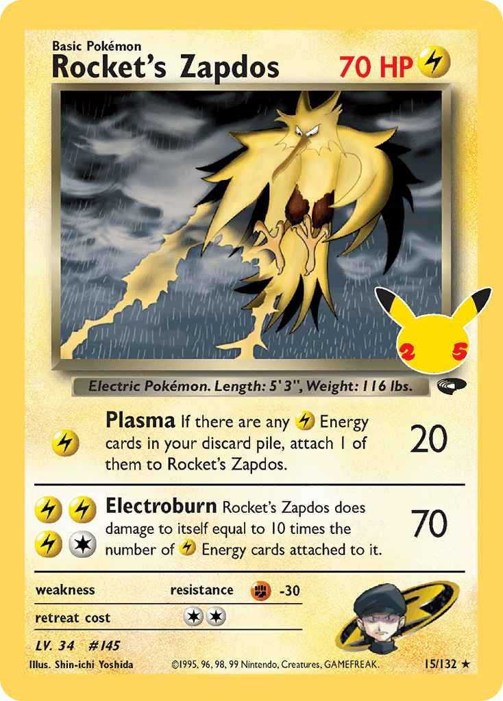 Rocket's Zapdos printed card