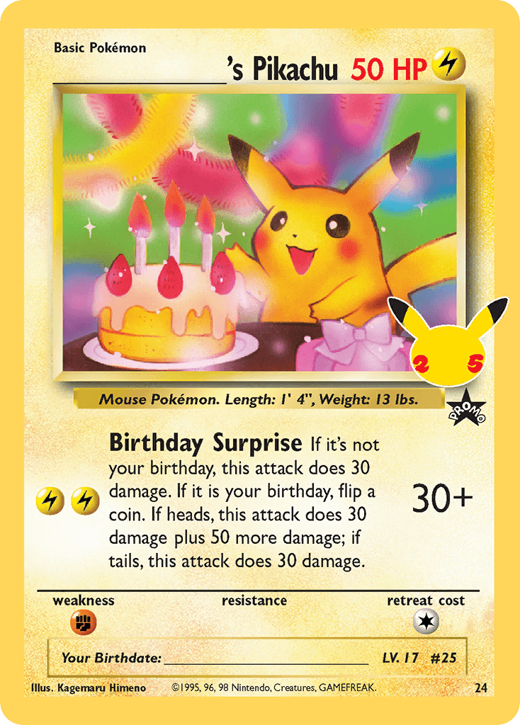 _____'s Pikachu printed card