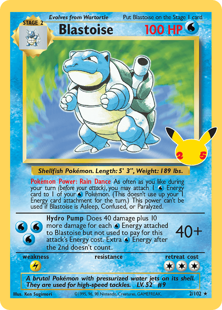 Blastoise printed card