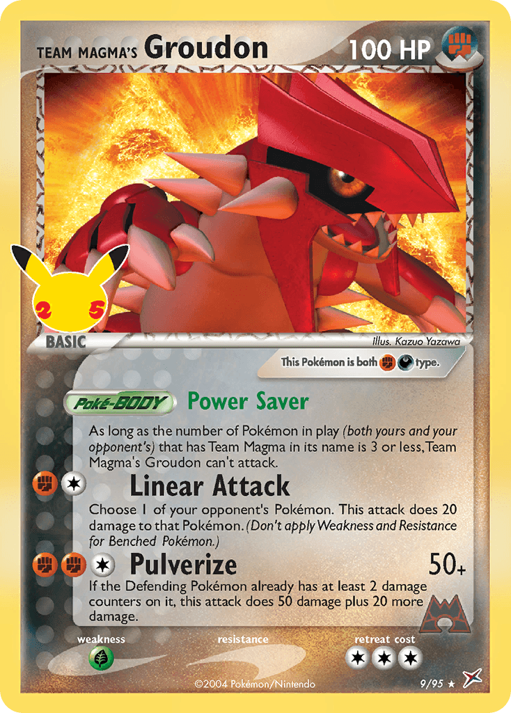 Team Magma's Groudon printed card