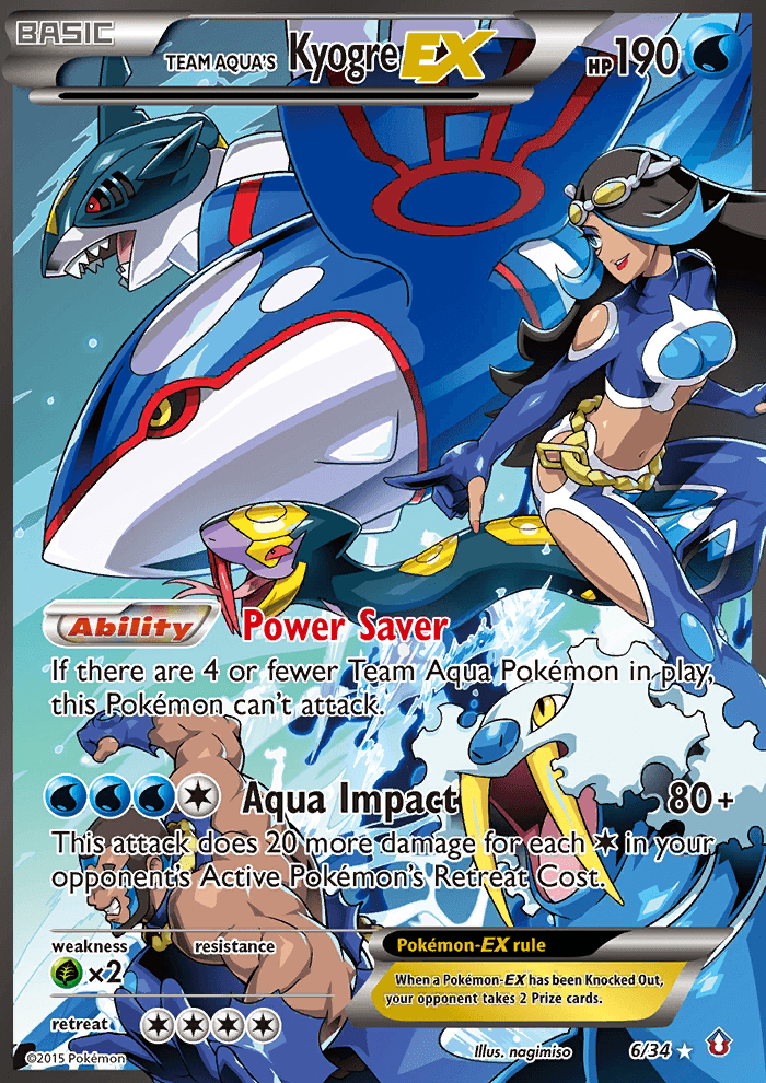 Team Aqua's Kyogre-EX printed card