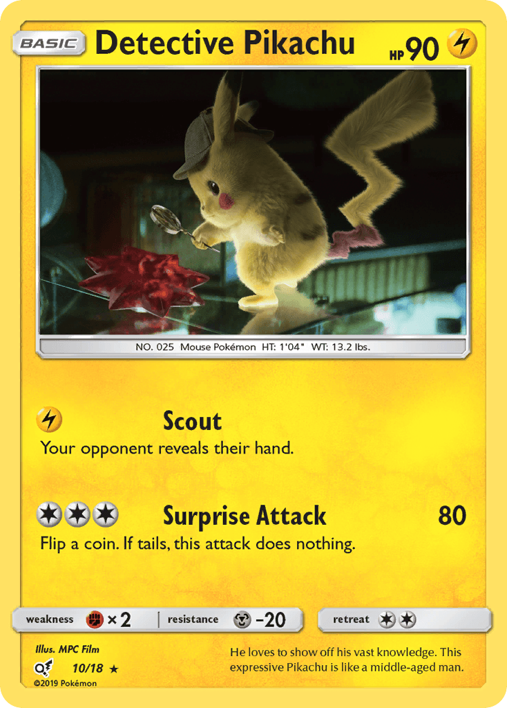 Detective Pikachu printed card