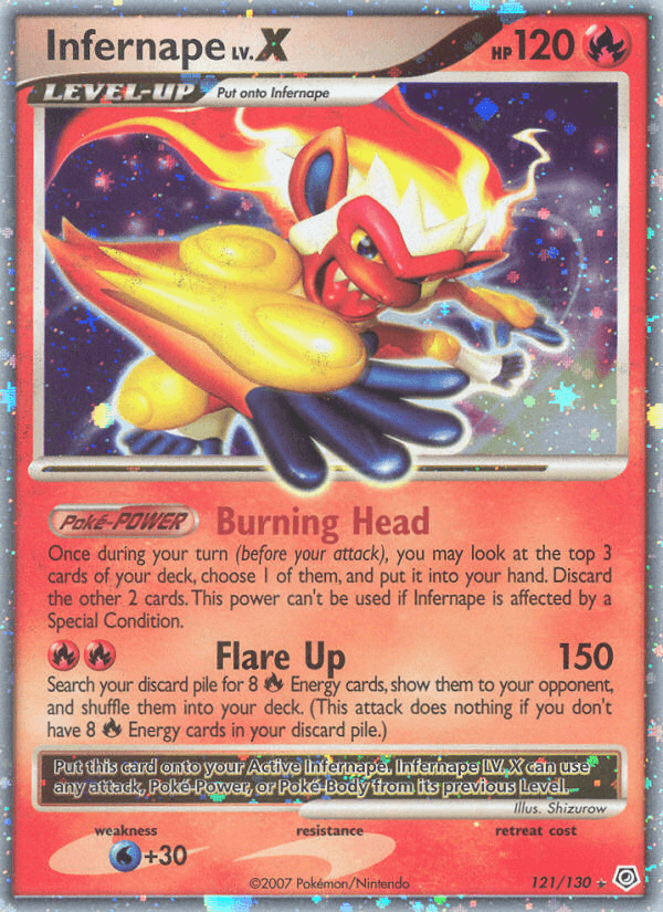 Infernape LV.X printed card