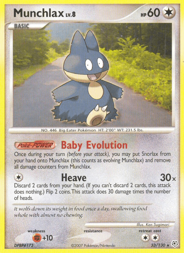 Munchlax printed card