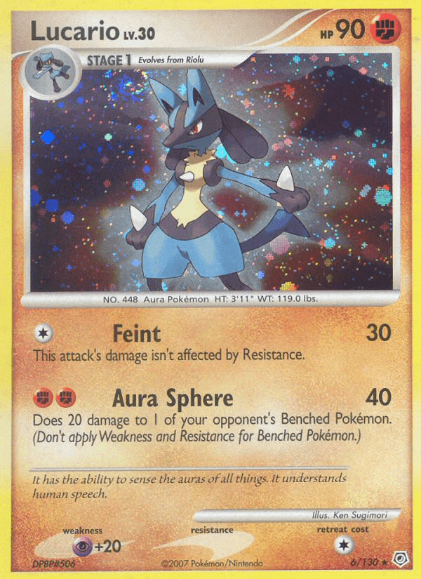 Lucario printed card