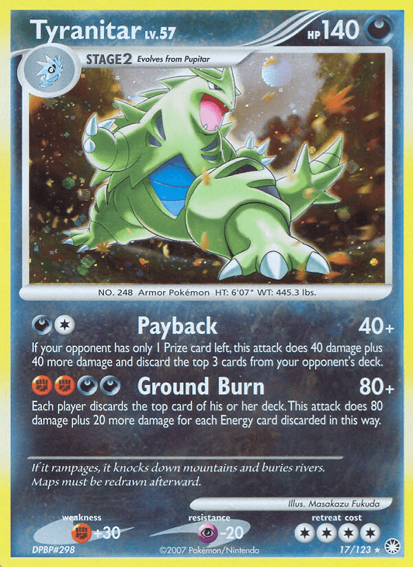 Tyranitar printed card