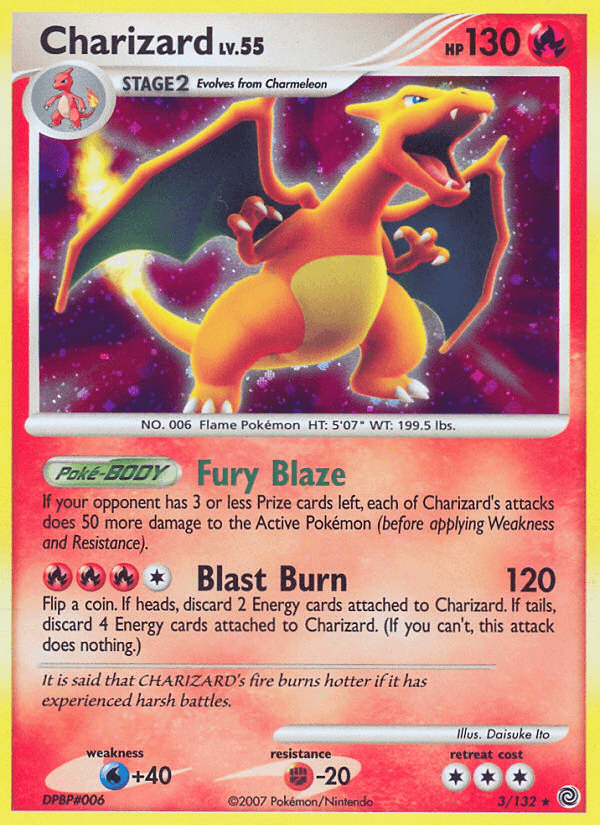 Charizard printed card