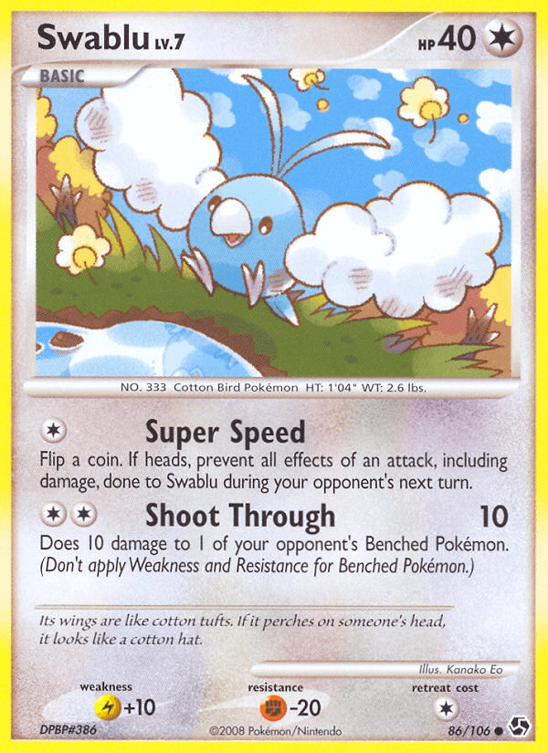 Swablu printed card