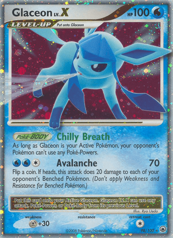 Glaceon LV.X printed card