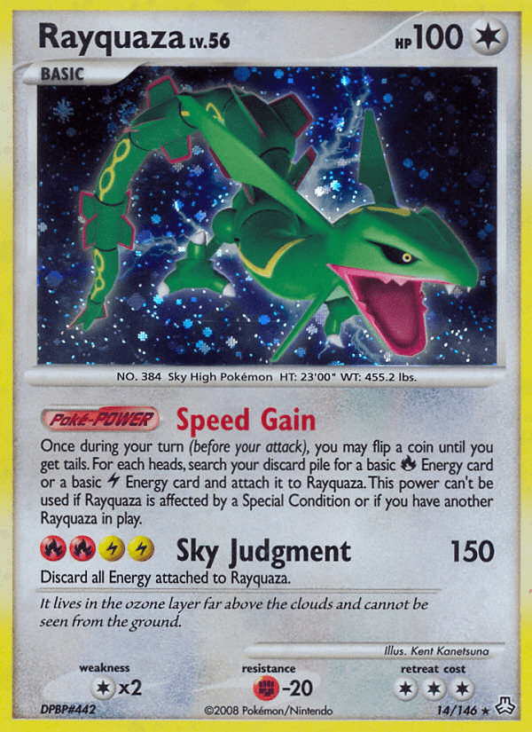 Rayquaza printed card