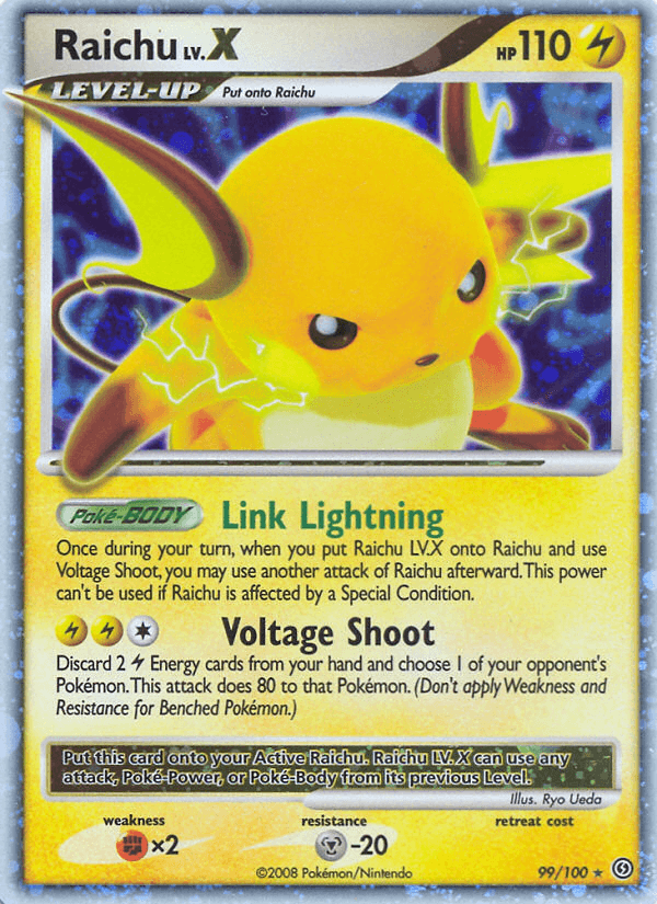 Raichu LV.X printed card