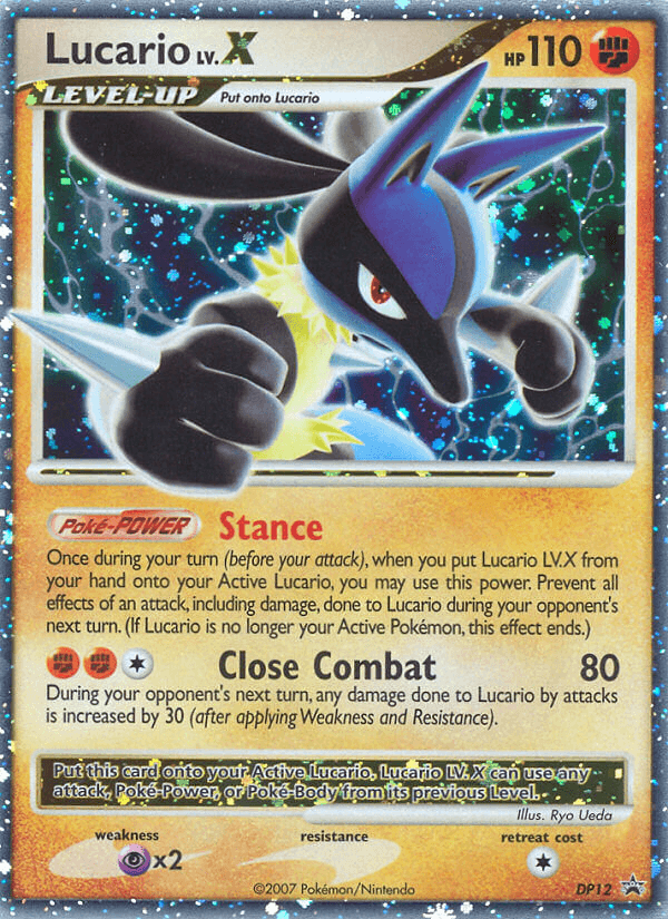 Lucario LV.X printed card