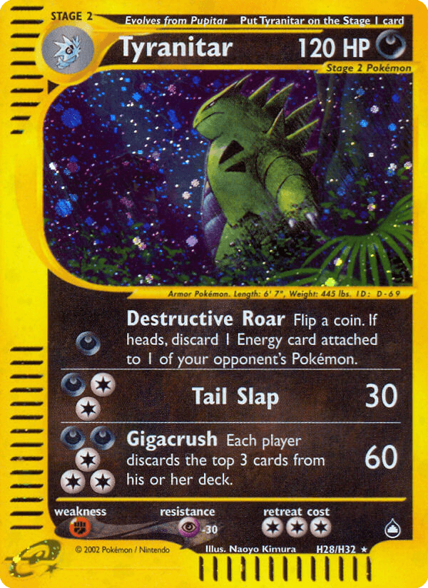 Tyranitar printed card