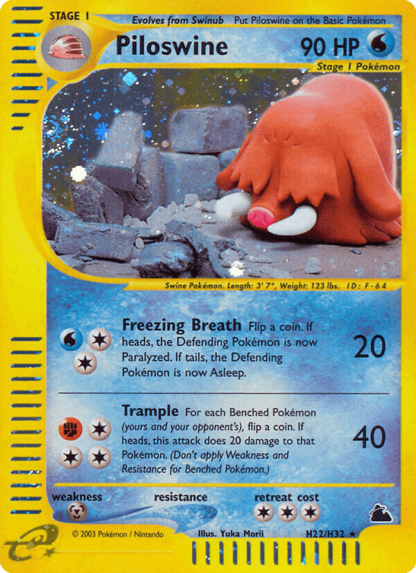 Piloswine printed card
