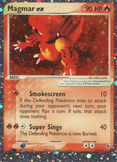 Magmar ex printed card