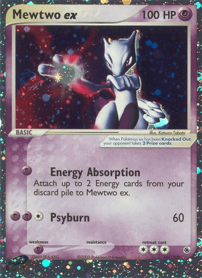 Mewtwo ex printed card