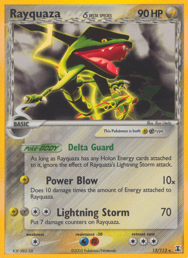 Rayquaza δ printed card