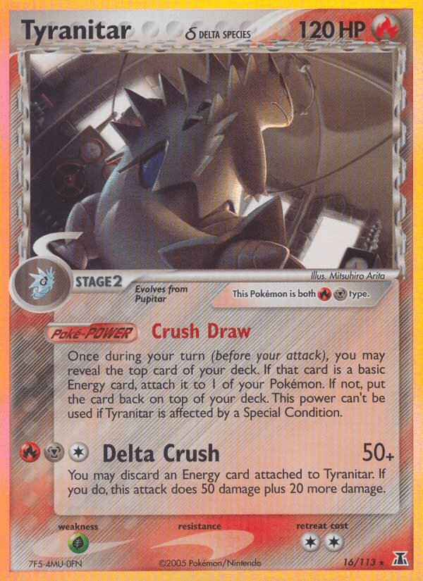 Tyranitar δ printed card