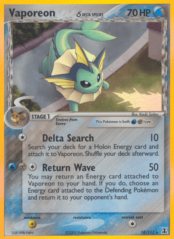 Vaporeon δ printed card