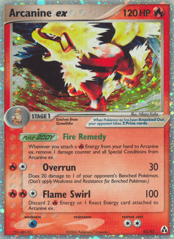 Arcanine ex printed card