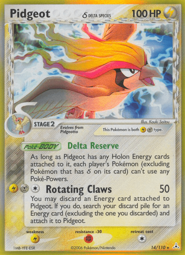 Pidgeot δ printed card