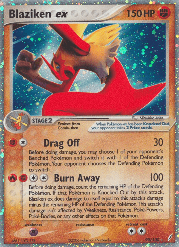 Blaziken ex printed card
