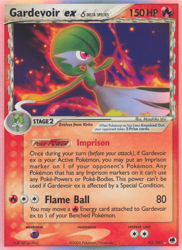 Gardevoir ex δ printed card