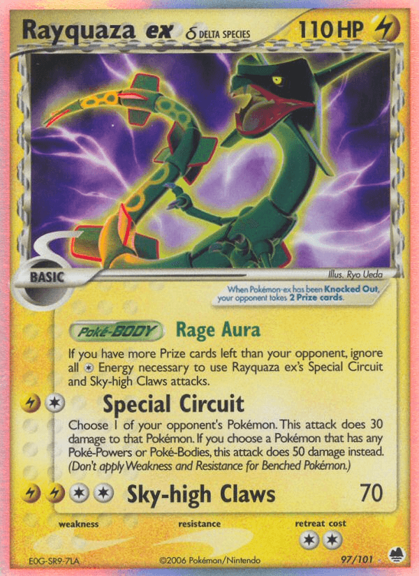 Rayquaza ex δ printed card