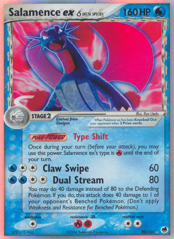 Salamence ex δ printed card