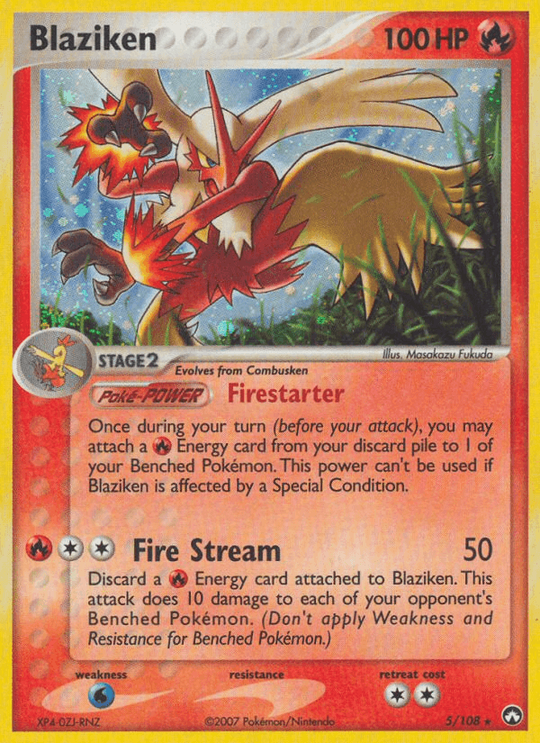 Blaziken printed card