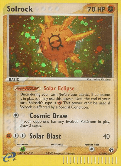 Solrock printed card