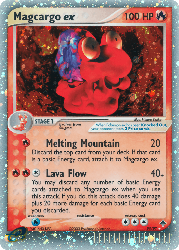 Magcargo ex printed card