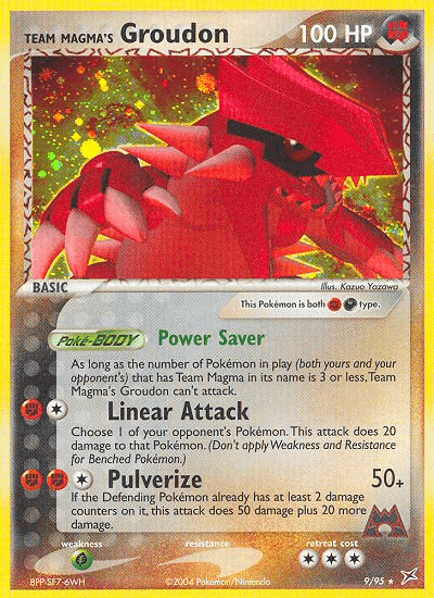 Team Magma's Groudon printed card
