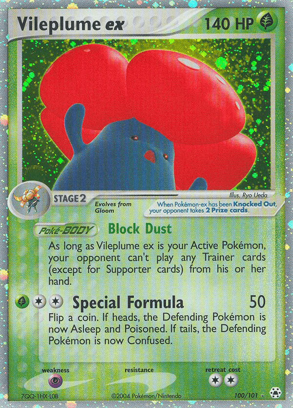 Vileplume ex printed card
