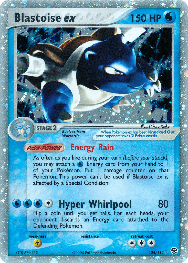Blastoise ex printed card