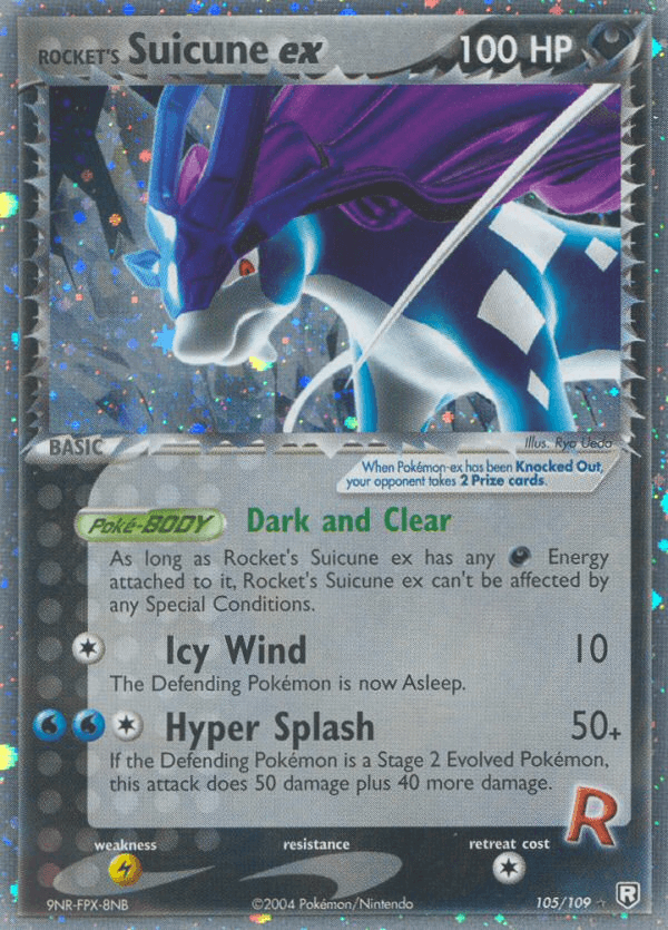 Rocket's Suicune ex printed card