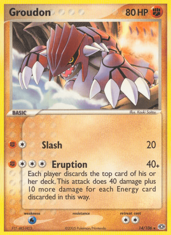 Groudon printed card