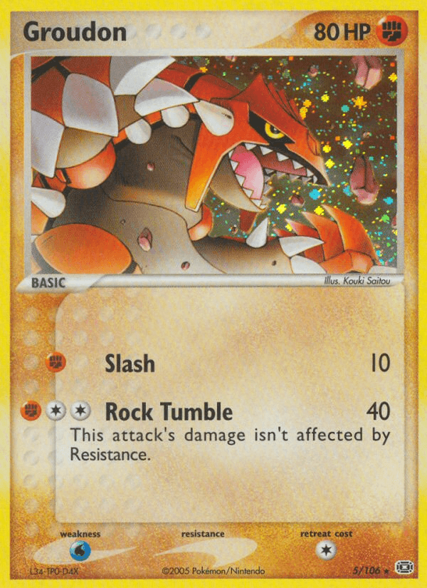 Groudon printed card