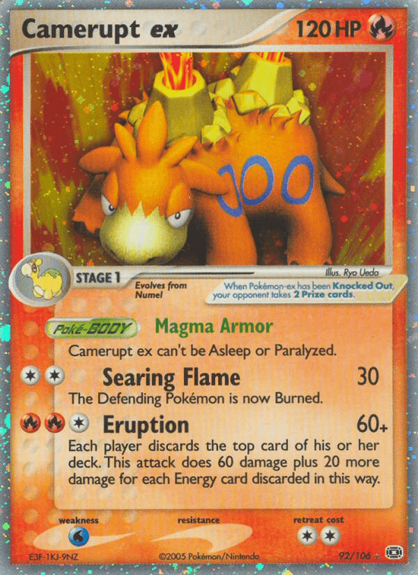 Camerupt ex printed card