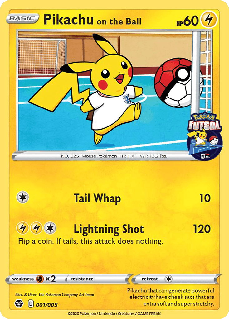 Pikachu on the Ball printed card