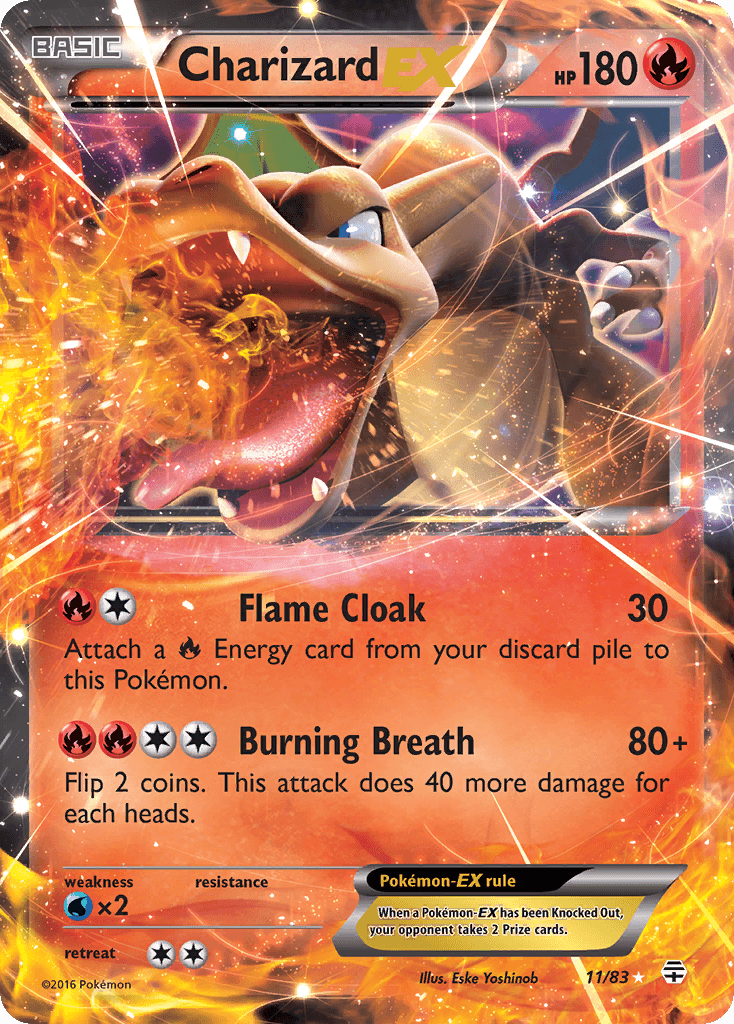 Charizard-EX printed card