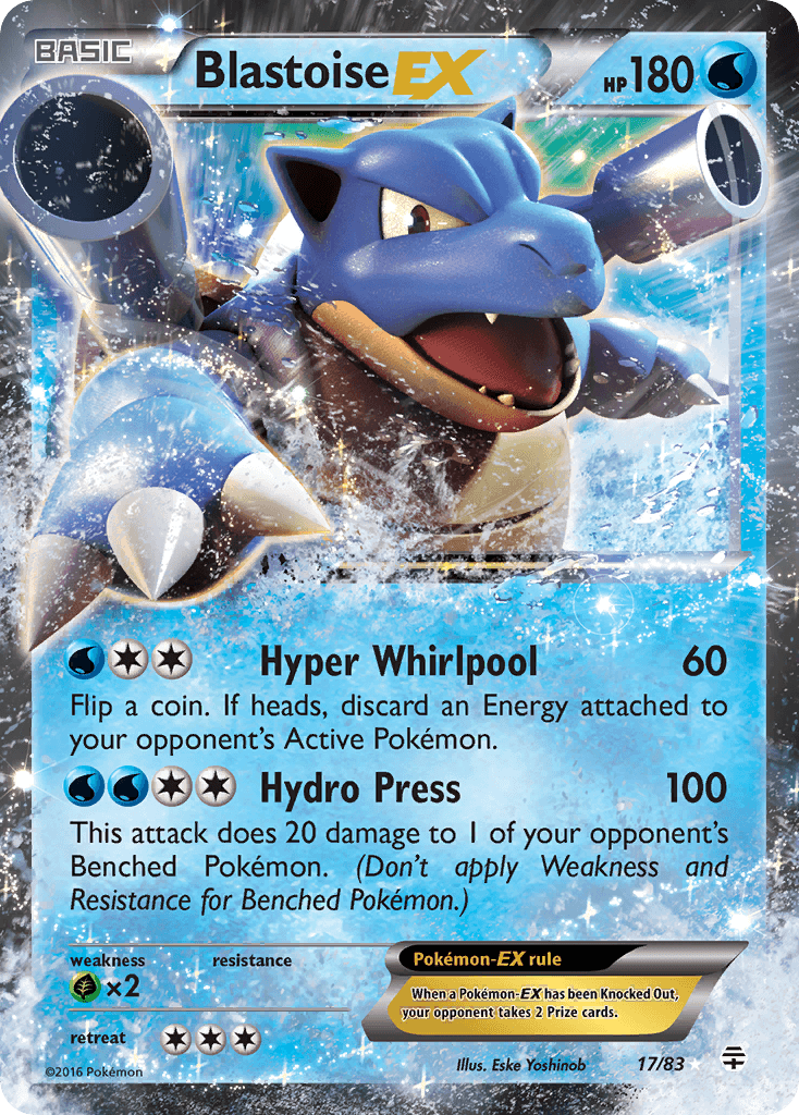 Blastoise-EX printed card