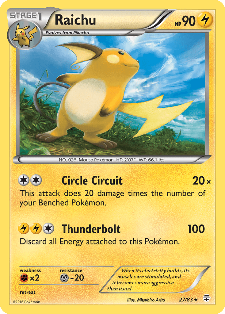 Raichu printed card