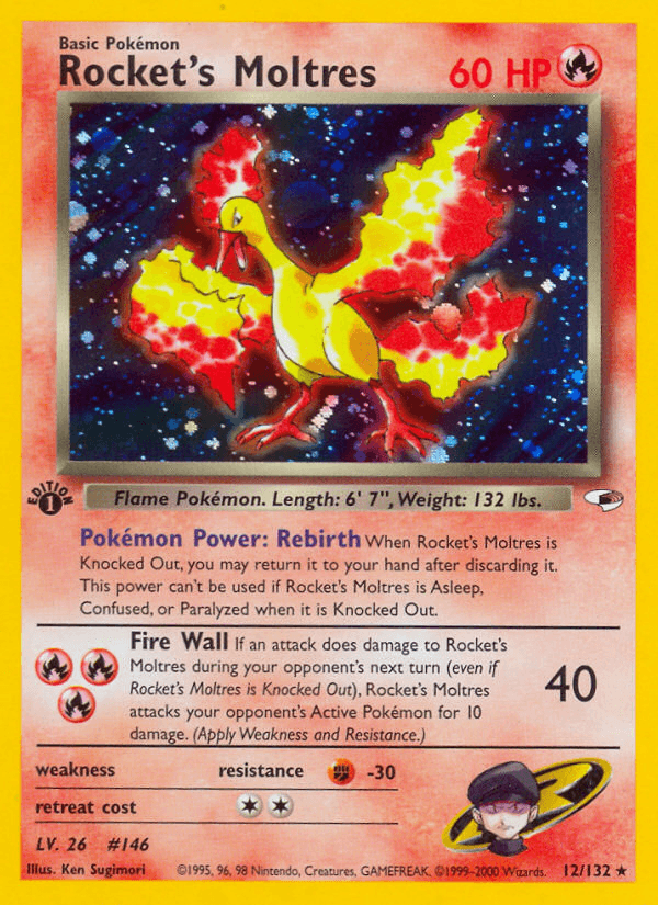 Rocket's Moltres printed card