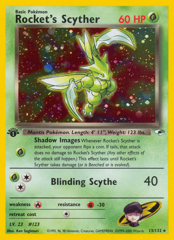 Rocket's Scyther printed card